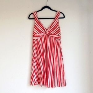 Patagonia Striped Orange & White Organic Cotton Halter Mini Dress